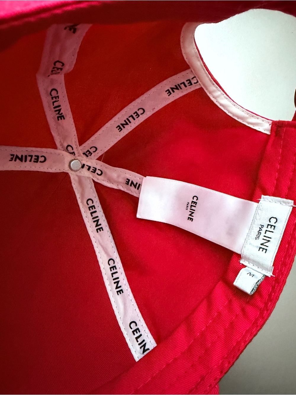 Celine Red Baseball Cap with Triomphe logo - Picture 2 of 8